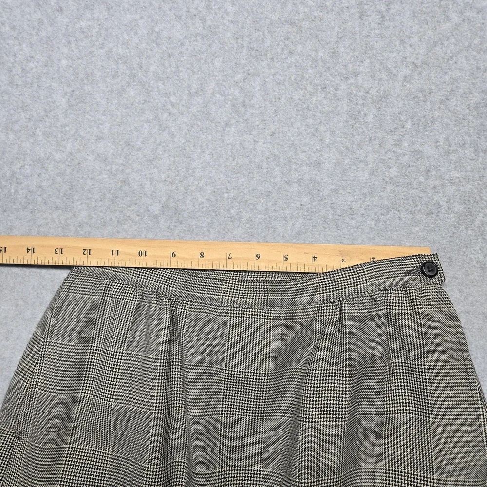 Vintage Pendleton Skirt Suit Set Womens 8‎ Petite Gray Glen Plaid Made USA 90s